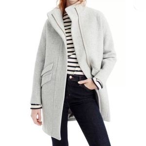 Cocoon coat in Italian stadium-cloth wool blend